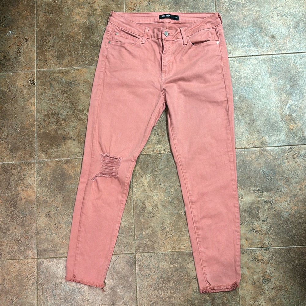Just Black Raw Hem Skinny Jeans